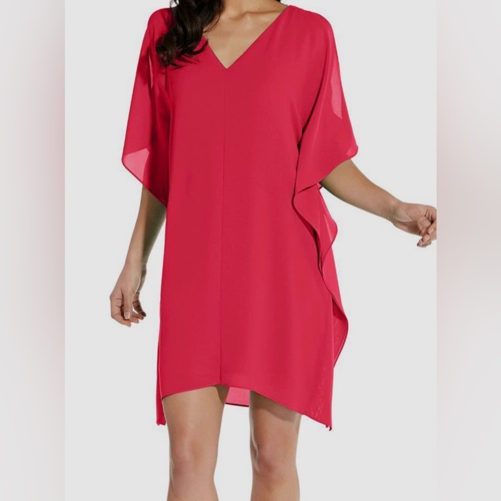 Adrianna Papell brand new with tags fiesta pink flowy gauze caftan dress
